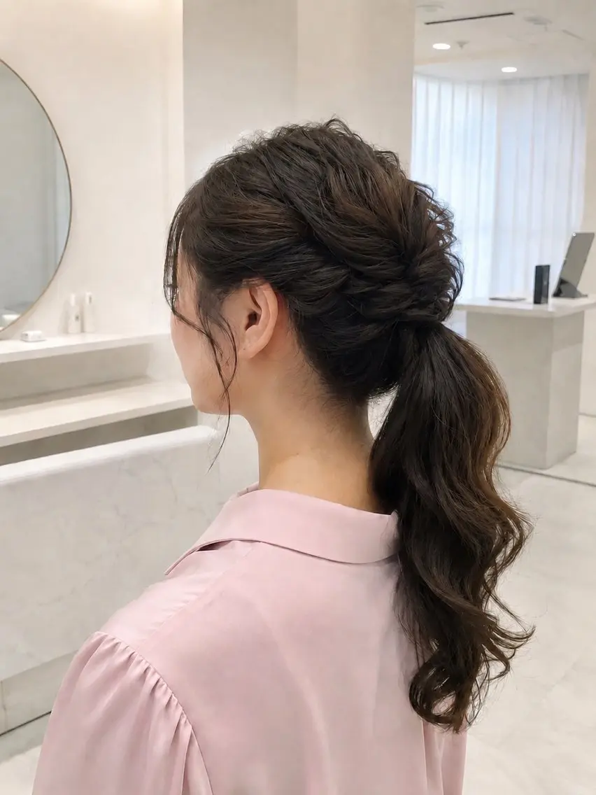 ヘアアレンジ ポニーテール ヘアセット ヘアセット＆メイク 早朝対応可能☀️のヘアスタイル