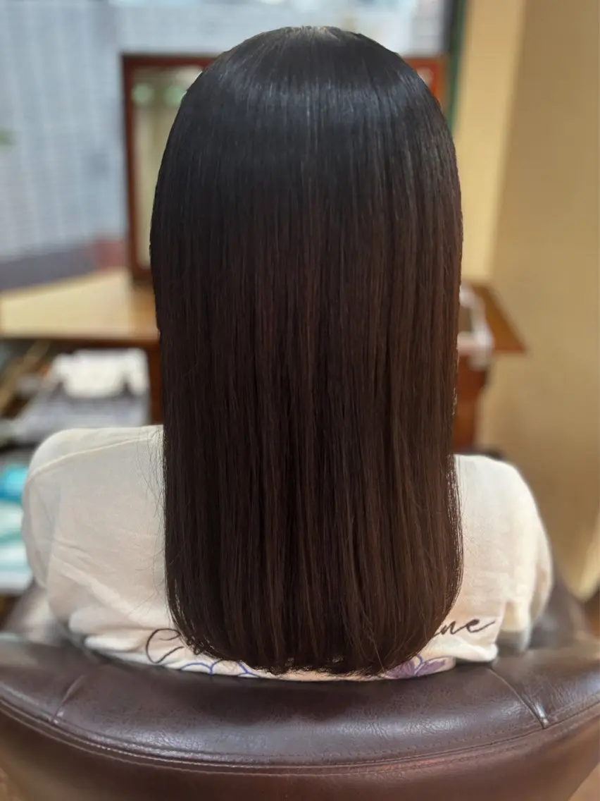 セミロング カット 縮毛矯正 トリートメント . kanokoのヘアスタイル