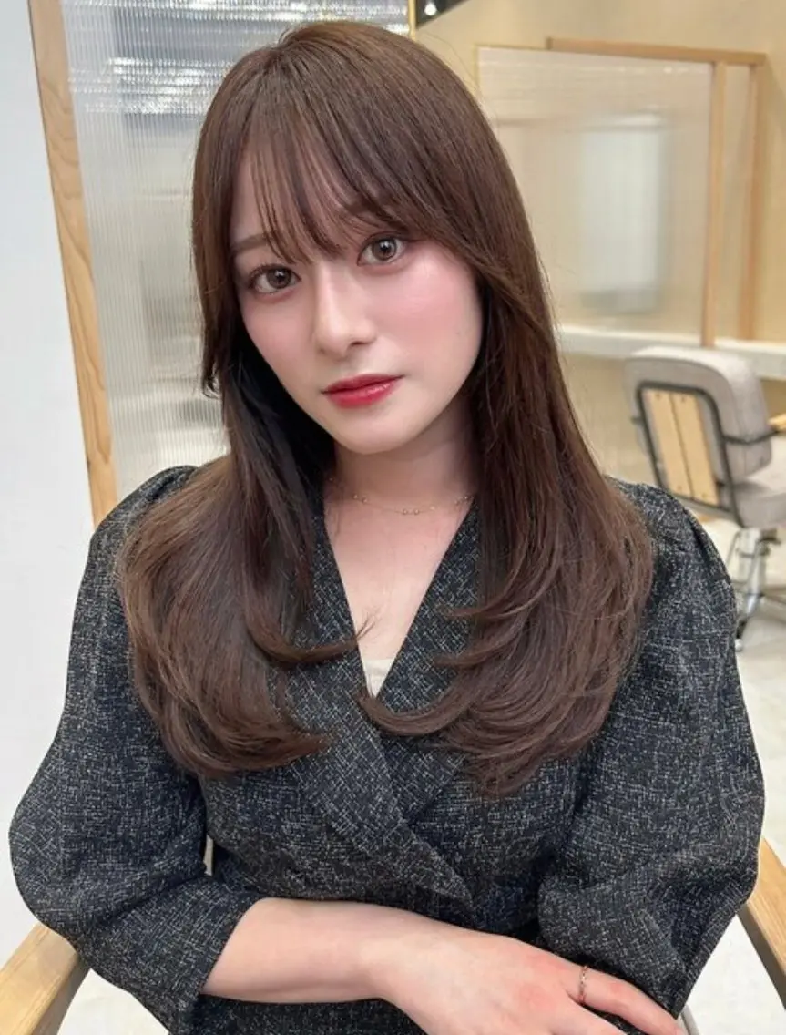 【韓国大人レイヤーカット】ワンカールでかわいいゆるふわ大人レイヤースタイルの写真