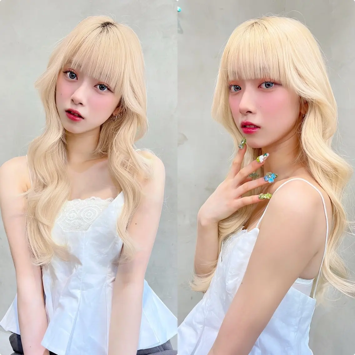 ロング カラー ベージュカラー ミルクティーベージュ レイヤーカット カット ヘアカラー トリートメント Ameri/髪質改善 /韓国ヘア🇰🇷のヘアスタイル