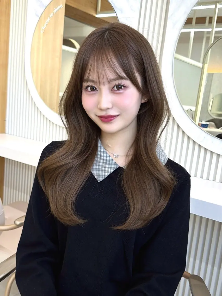 セミロング カット ヘアカラー トリートメント 顔周り/レイヤー/ 前髪/TAKUのヘアスタイル