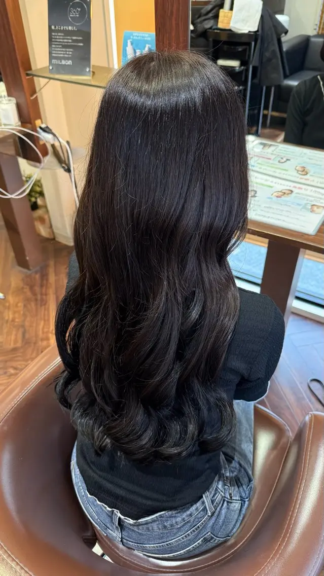 ロング カラー 西新出勤/ワンカラー はるなのヘアスタイル