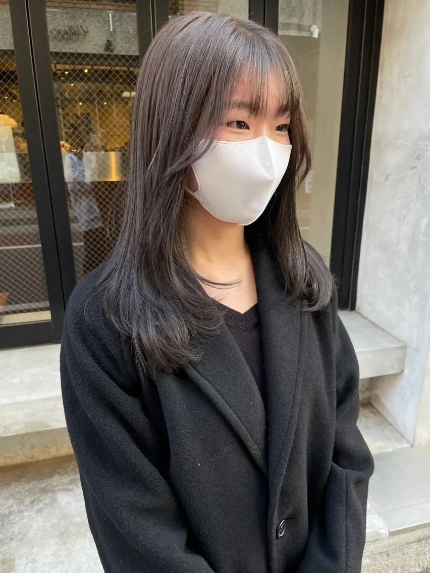ミディアム カラー カット ヘアカラー トリートメント 🩰オリーブ/ ベージュ松本咲花🩰のヘアスタイル