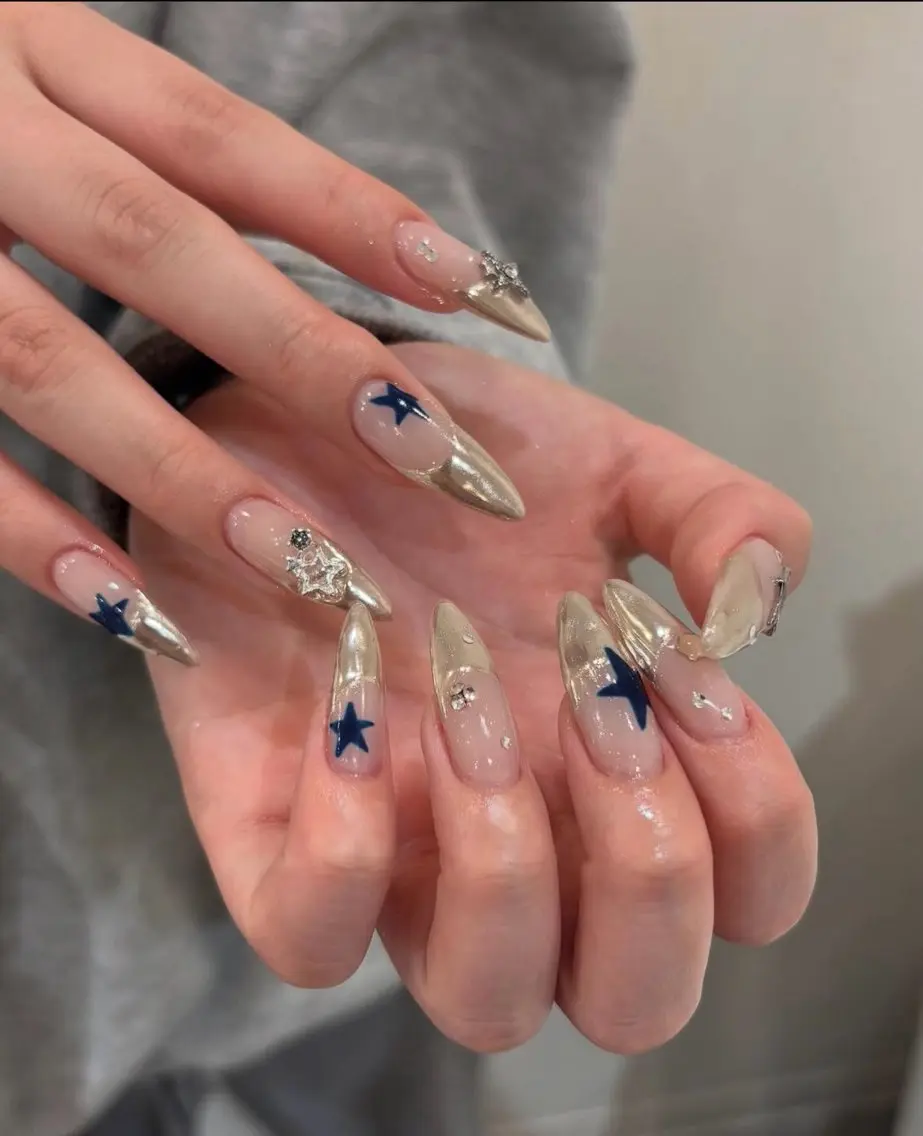 ネイル 長さ出し グラデーション 卒業式 キラキラネイル マグネットネイル Lee Nailsのネイルデザイン