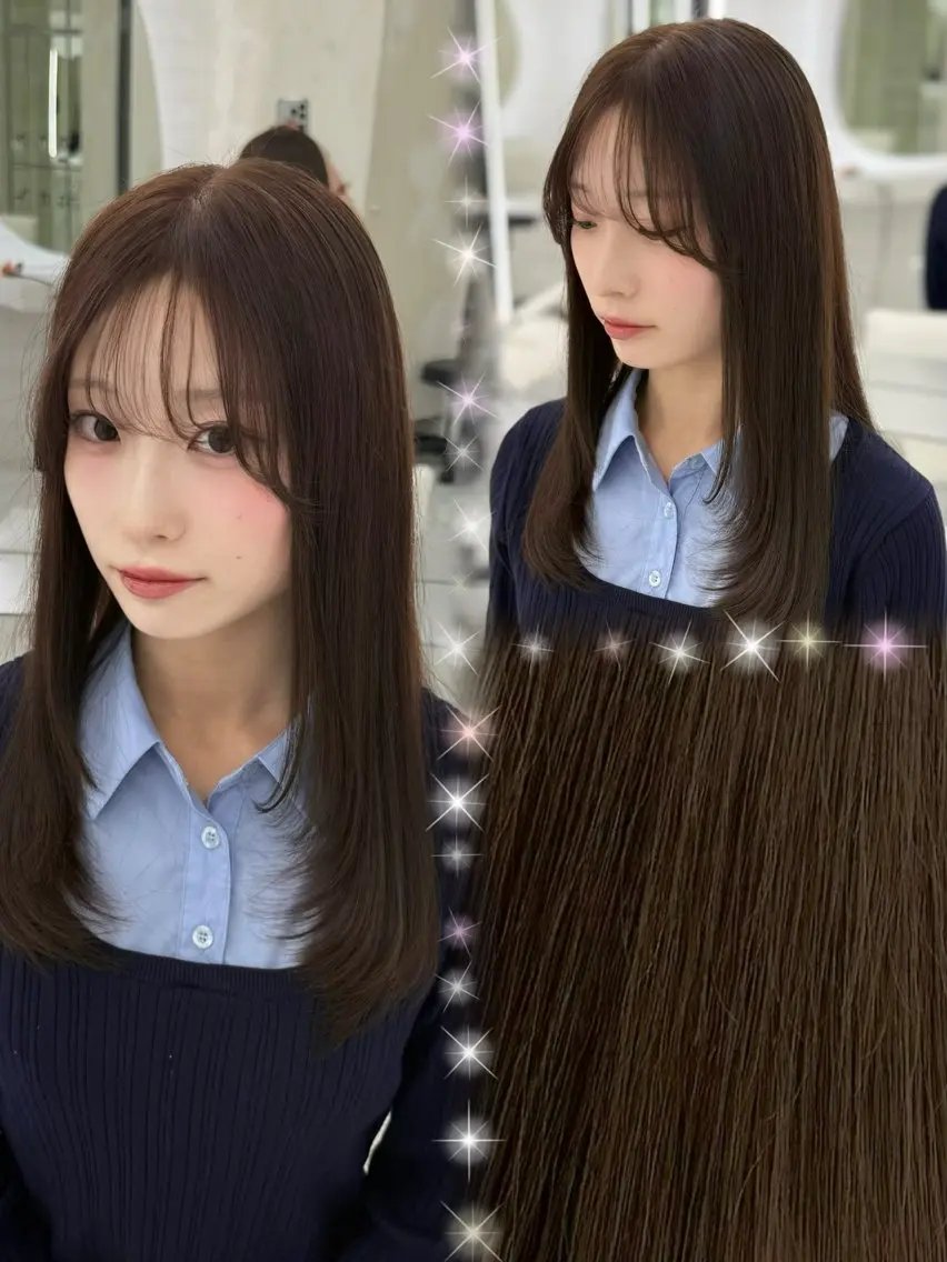 ロング カラー アッシュ ベージュカラー ブリーチ ケアブリーチ ダブルカラー 透明感カラー 💋🩷りなのヘアスタイル