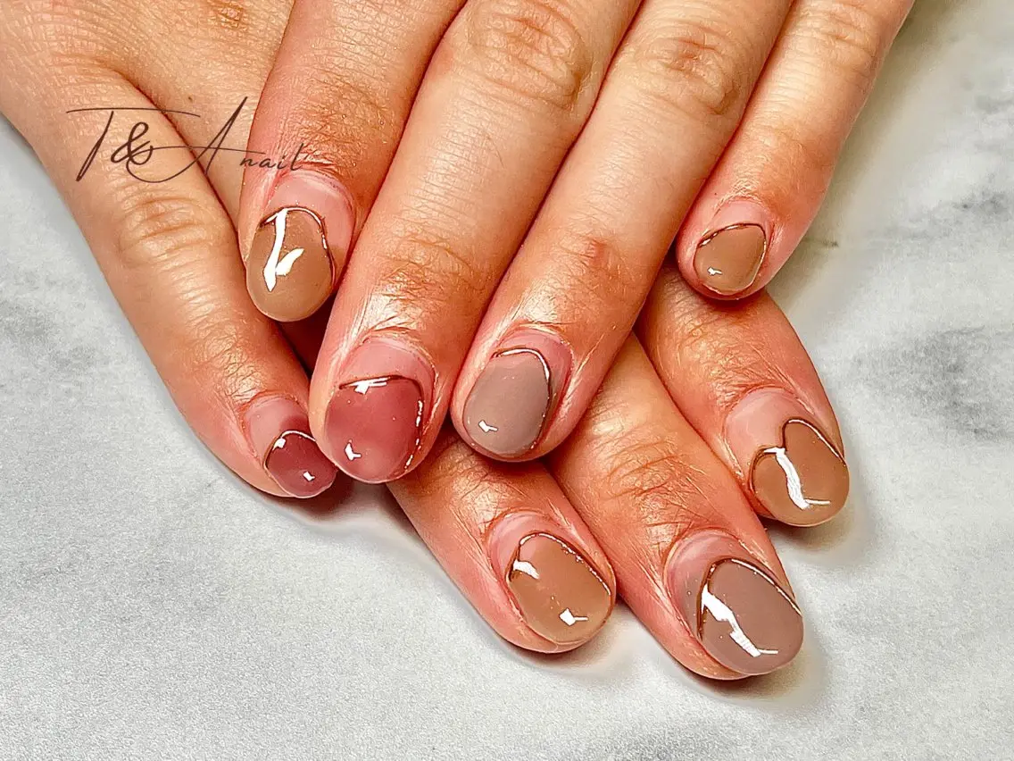 ネイル 長さ出し ジェルネイル ニュアンスネイル オフィスネイル スカルプネイル T&A nailのネイルデザイン