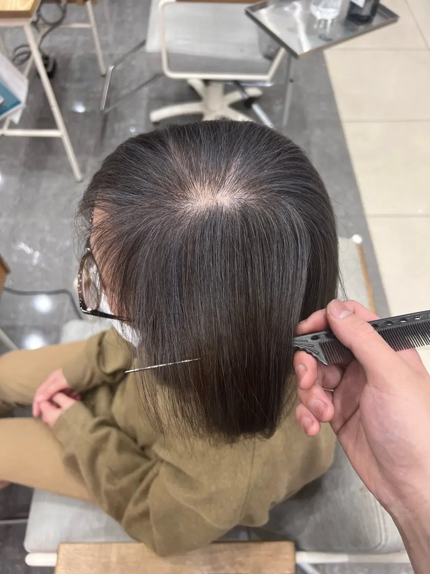 セミロング カラー アッシュ ハイライトカラー ハイライト ヘアカラー 太白区/白髪ぼかし ハイライト/千葉達人のヘアスタイル