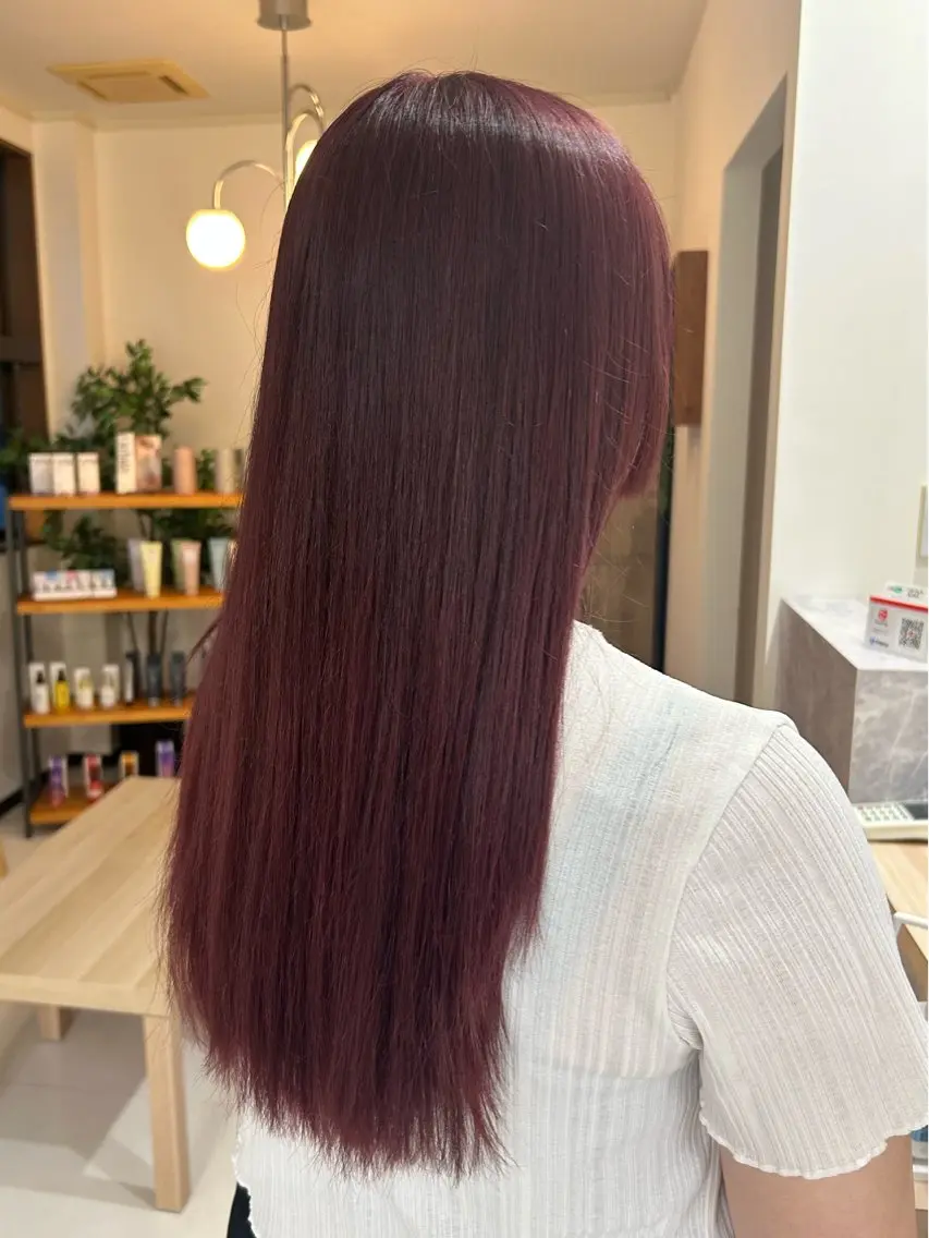 ロング カラー ブリーチ ダブルカラー ラベンダーカラー ピンクカラー ピンクラベンダー 古市 凜のヘアスタイル