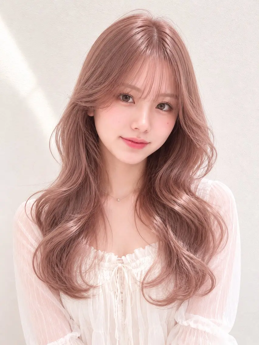 ロング カラー 🍒ベージュ/ピンク ベージュ🍒なつきのヘアスタイル