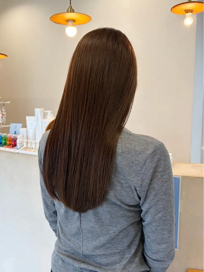ロング カット ヘアカラー トリートメント 真弓 理沙/艶カラーのヘアスタイル