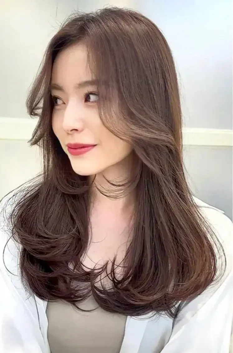 ロング レイヤーカット カット 縮毛矯正 トリートメント 寺戸 /艶髪のヘアスタイル