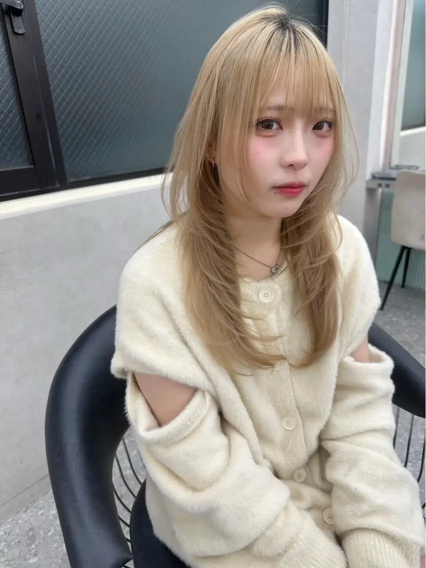 セミロング ハッシュカット ハイレイヤー 韓国風ヘア レイヤーカット カット Yuta✂︎ 韓国レイヤー🪽のヘアスタイル