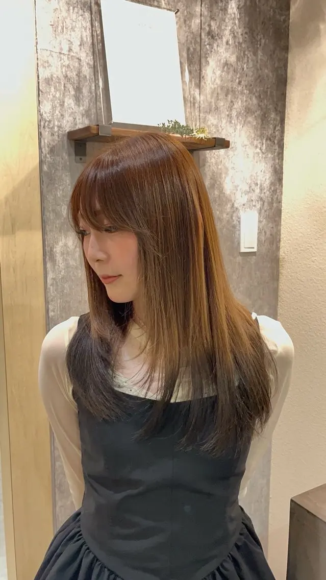 ロング カラー カット ヘアカラー レイヤーカット ✂︎玲旺のヘアスタイル
