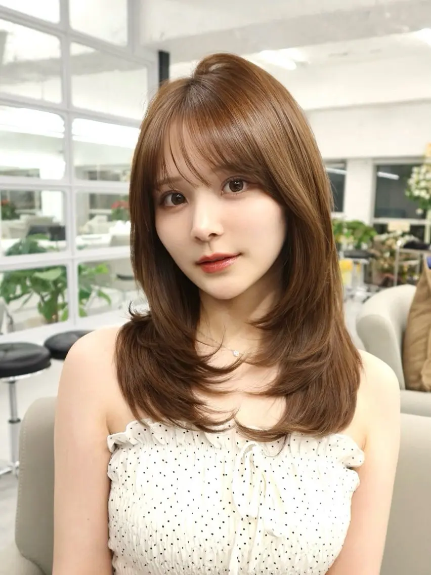 セミロング カラー カット ヘアカラー トリートメント HIKARU店長/ ✨️髪質改善のヘアスタイル