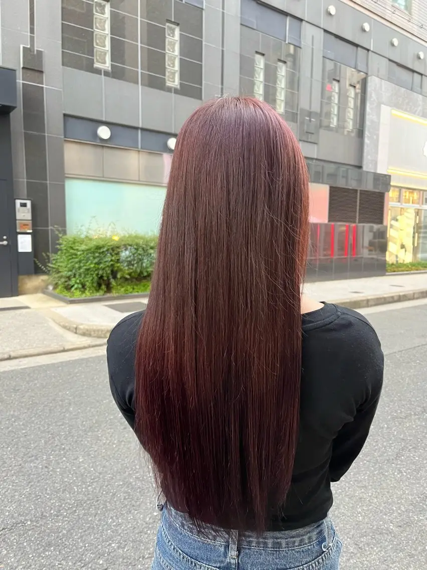 カラー ボルドーカラー いまい ちひろのヘアスタイル
