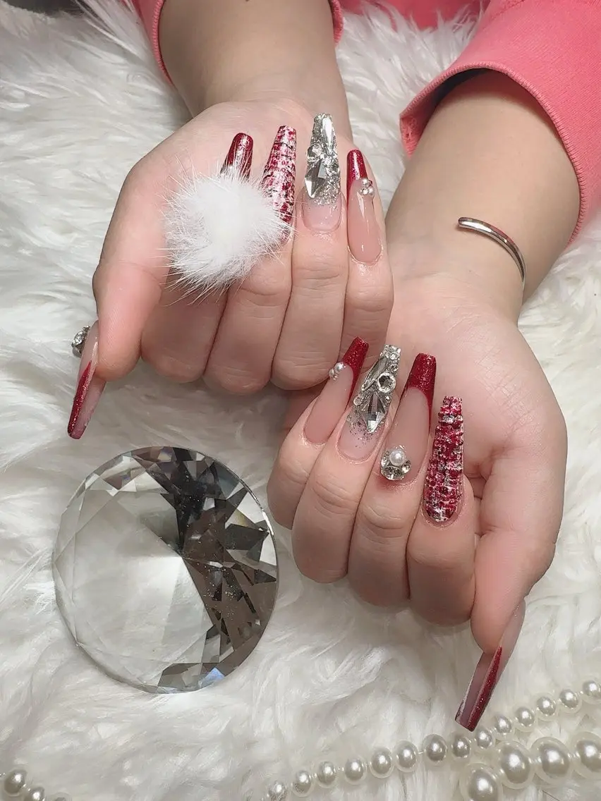 ネイル フレンチネイル ロングネイル スカルプネイル ツイードネイル nail salon azuのネイルデザイン