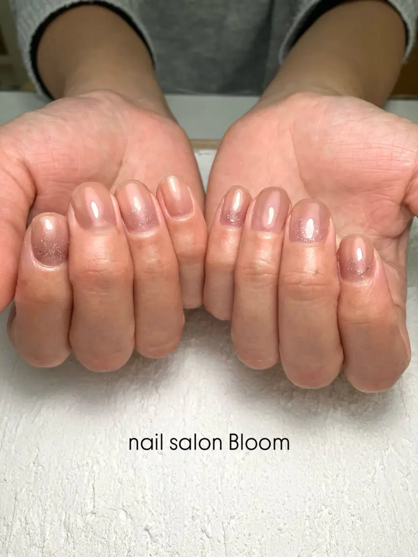 ネイル ラメ(グリッター) ワンカラーネイル 自宅サロンBloom 橋本のネイルデザイン