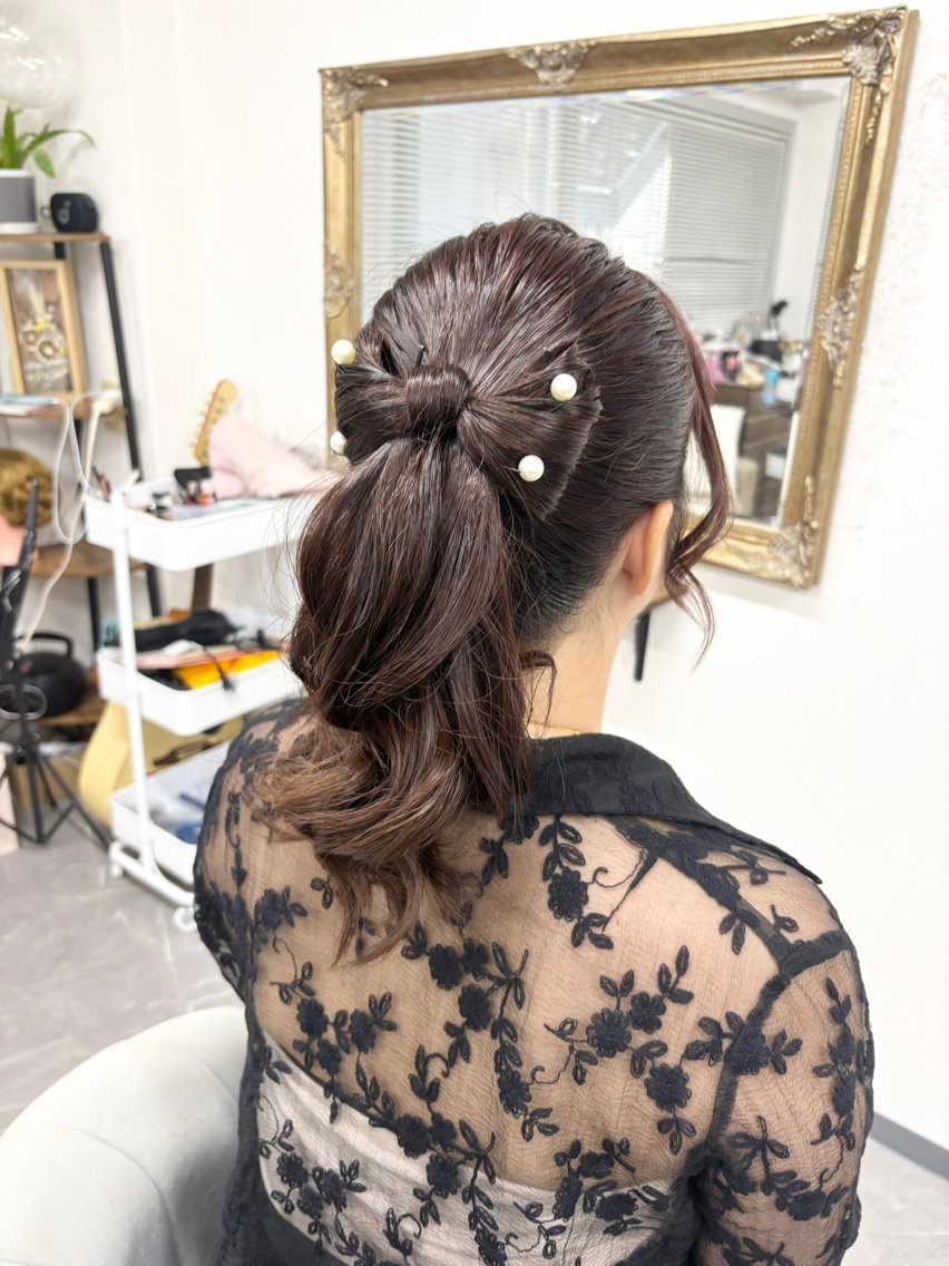 ヘアアレンジ ポニーテール 結婚式・ブライダル ヘアセット ヘアサロン ミカヅキのヘアスタイル