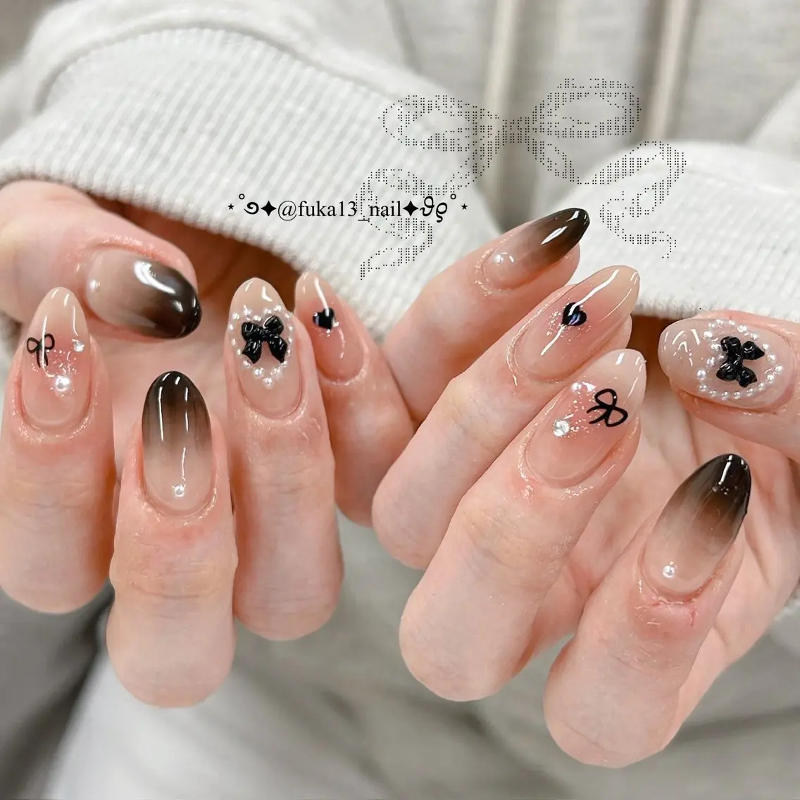 ネイル チークネイル ガーリー 韓国ネイル 持ち込み リボン ハンドネイル Nail♡Fuka. /6月予約受付中のネイルデザイン