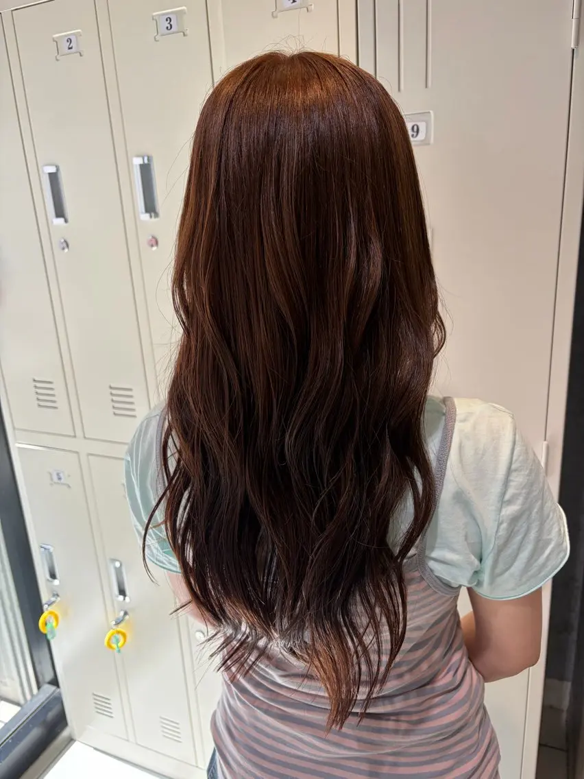ロング カラー ヘアカラー トリートメント 🎀ིྀ韓国風 艶カラー🤍ྀི小澤のヘアスタイル