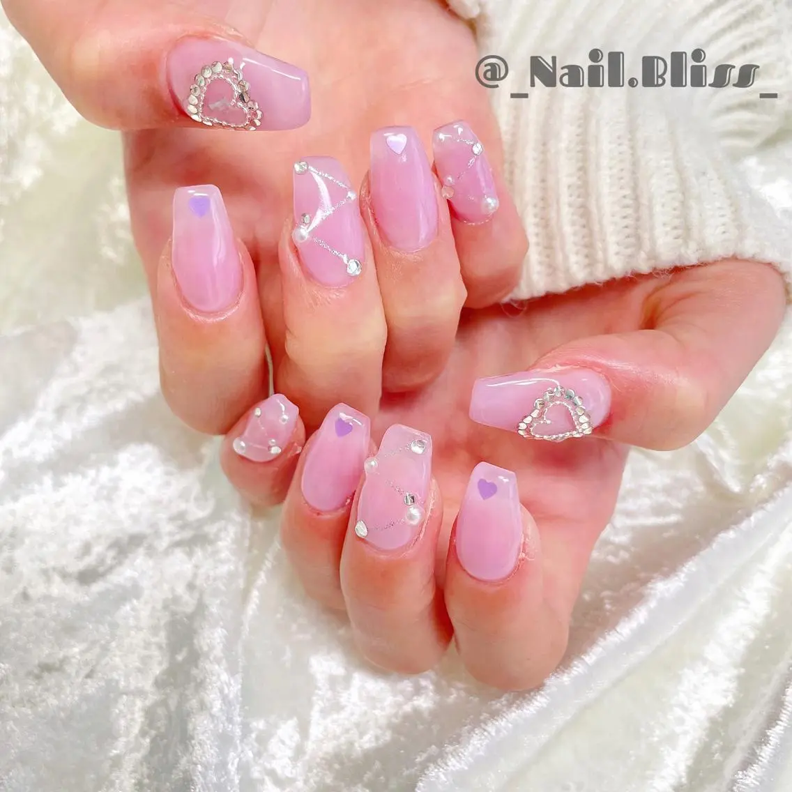 ネイル ハート ハンドネイル NAIL BLISSのネイルデザイン