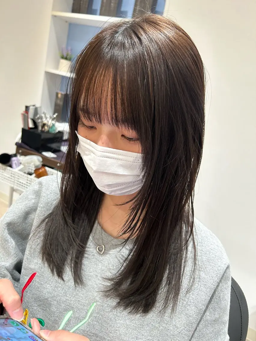 セミロング 顔周りカット 髪質改善 レイヤーカット 篠原 大稀のヘアスタイル