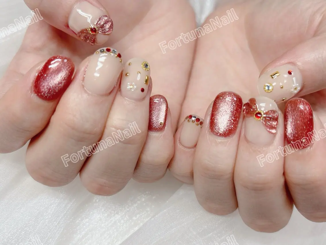 ネイル 成人式 持ち込み Nail •Head スパFortunaのネイルデザイン