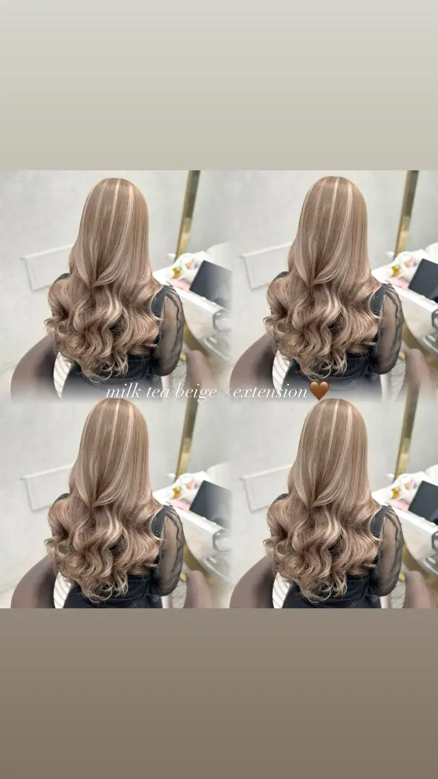 ロング 縮毛矯正 ヘアカラー 璃 音のヘアスタイル