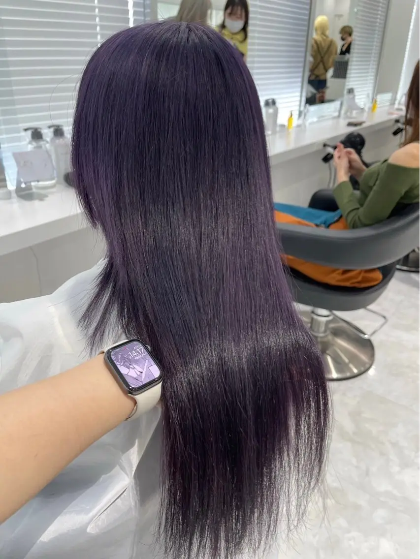 ロング カラー ヘアカラー トリートメント うる艶ストレート♡透 明感カラー♡かずまるのヘアスタイル
