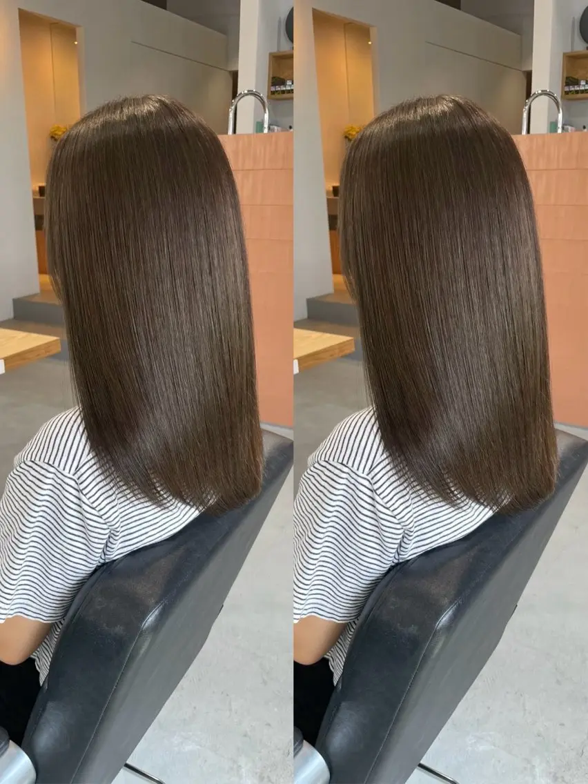🤎 赤みを抑えた透明感カラー+TRの写真