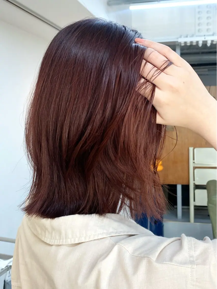ミディアム ミディアムパーマ ボブ 髪質改善 レイヤーカット 縮毛矯正 カット ヘアカラー トリートメント Kaho/大阪心斎橋 ボブ/レイヤー/艶髪のヘアスタイル