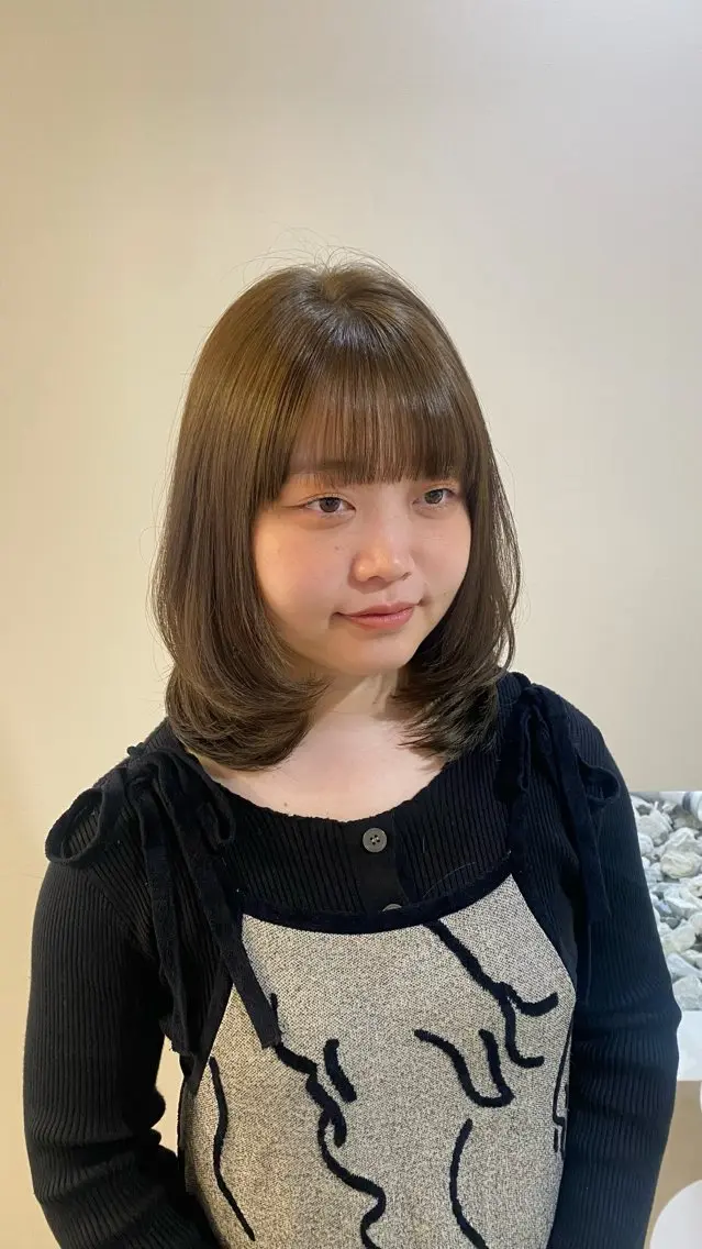 ミディアム カット ヘアカラー トリートメント _YUCCA_ rikanaのヘアスタイル
