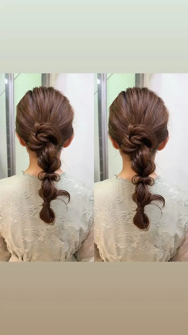 ロング ヘアアレンジ ヘアセット 暖色カラー/ ストレート/くるみのヘアスタイル