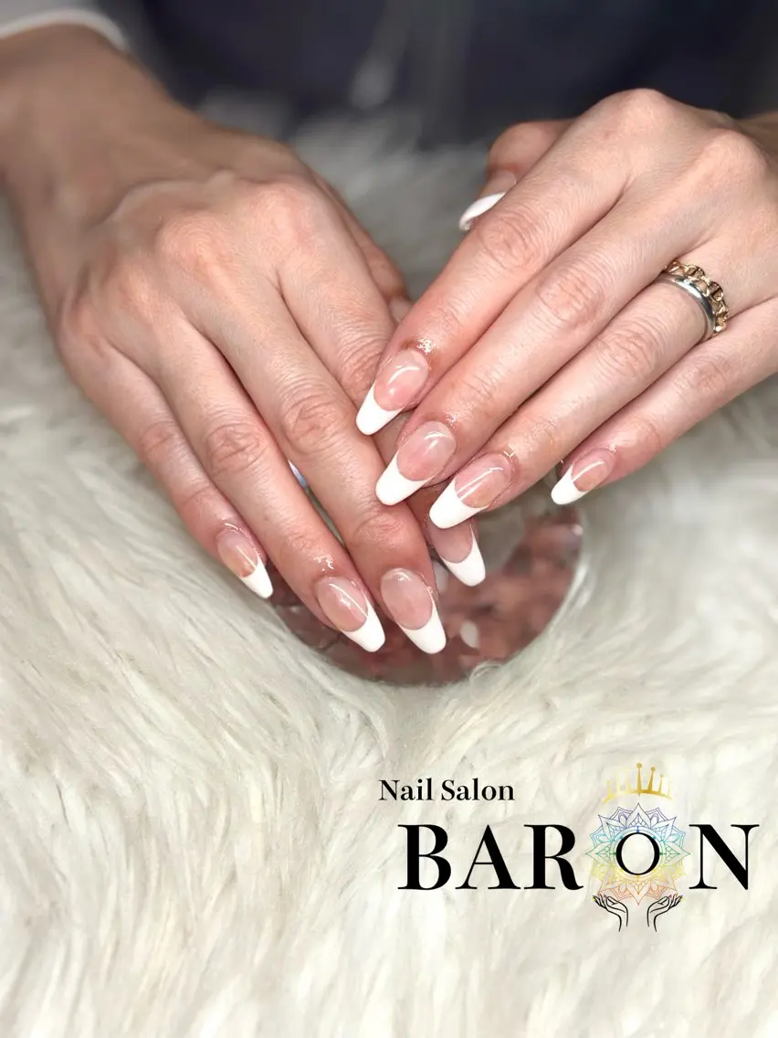ネイル フレンチネイル ♛︎BARON♛︎ MASHIROのネイルデザイン