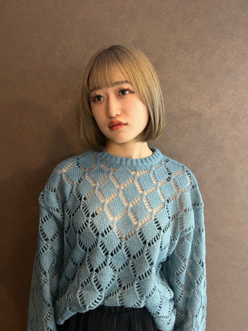 ミディアム カラー ブリーチ ☕️結【suii.】 ボブ/ヘアセット☕️のヘアスタイル