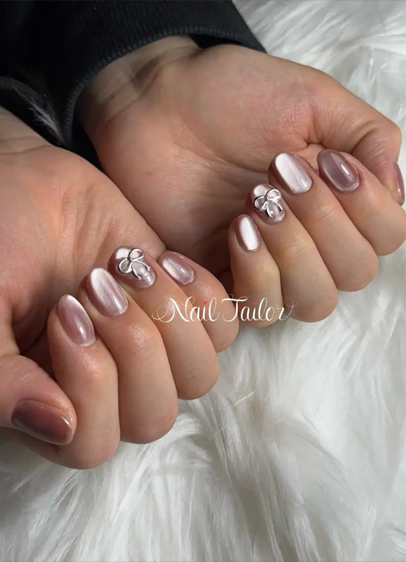 ネイル キラキラネイル マグネットネイル ワンカラーネイル ピンク 春ネイル ハンドネイル NailTailor ネイルテイラーのネイルデザイン