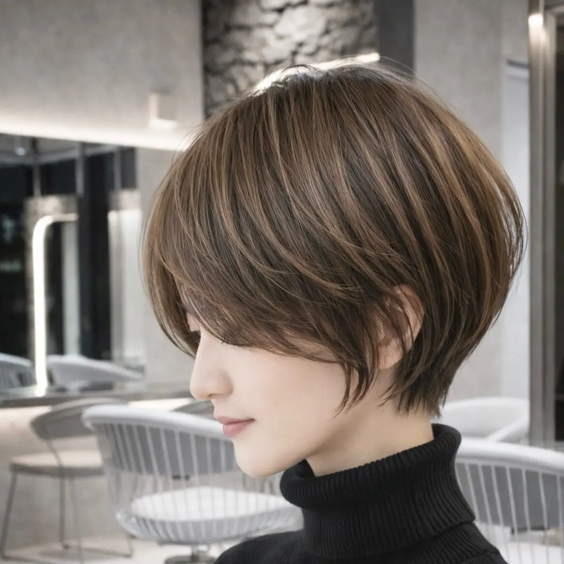 ショート カット ヘアカラー トリートメント 《髪質改善✖️レイヤ ー🩶》ナオヤのヘアスタイル