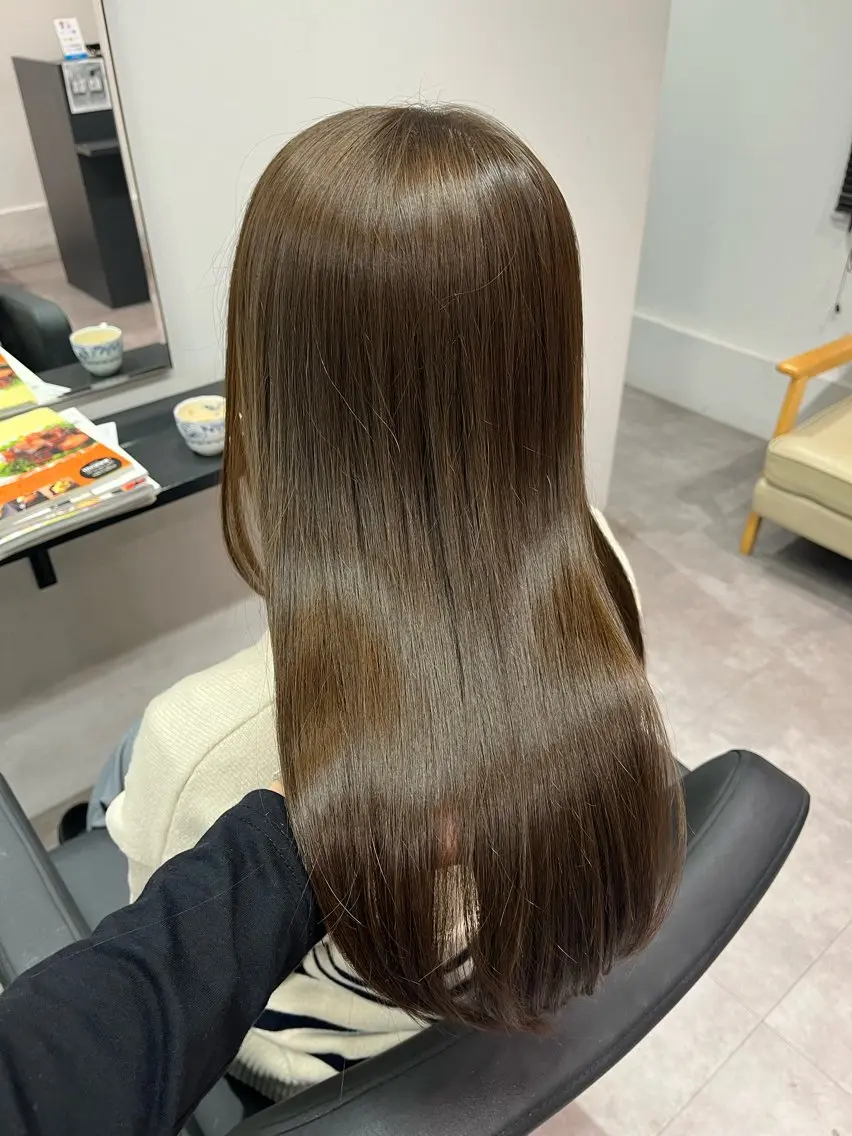 セミロング カラー 髪質改善 カット ヘアカラー トリートメント ヘッドスパ 庄内＊三国baron ANJUのヘアスタイル