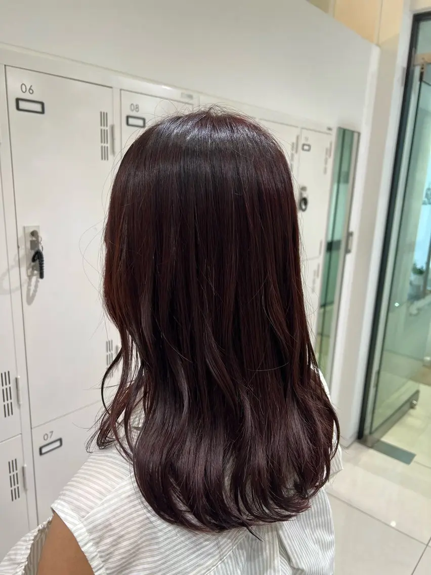 セミロング カラー 透明感カラー ラベンダーカラー ピンクカラー ピンクラベンダー ヘアカラー トリートメント 【暖色カラー特化】 中山由梨のヘアスタイル