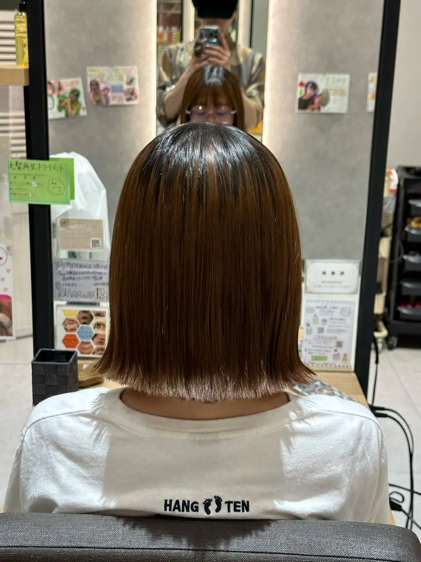 ショート 切りっぱなしボブ ボブ 🫧のばた /クム川越🫧のヘアスタイル