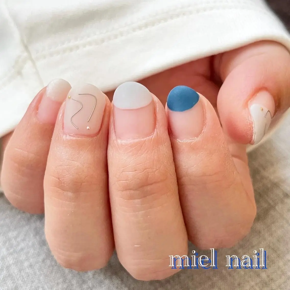 ネイル アートネイル フレンチネイル マットネイル 春ネイル ハンドネイル miel nailのネイルデザイン