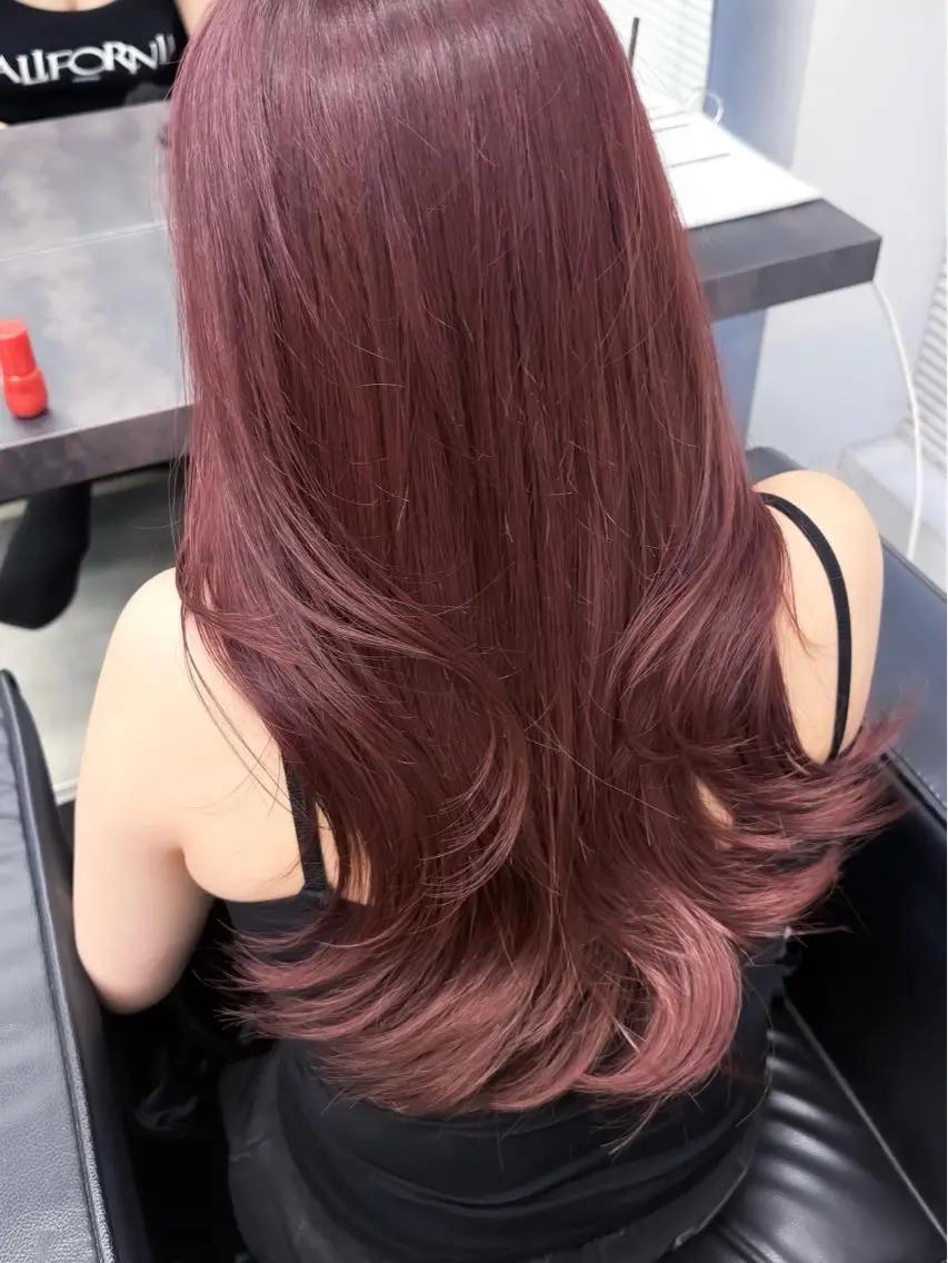 セミロング ヘアカラー 💗韓国ヘア/髪質改 善💗若菜あいこのヘアスタイル