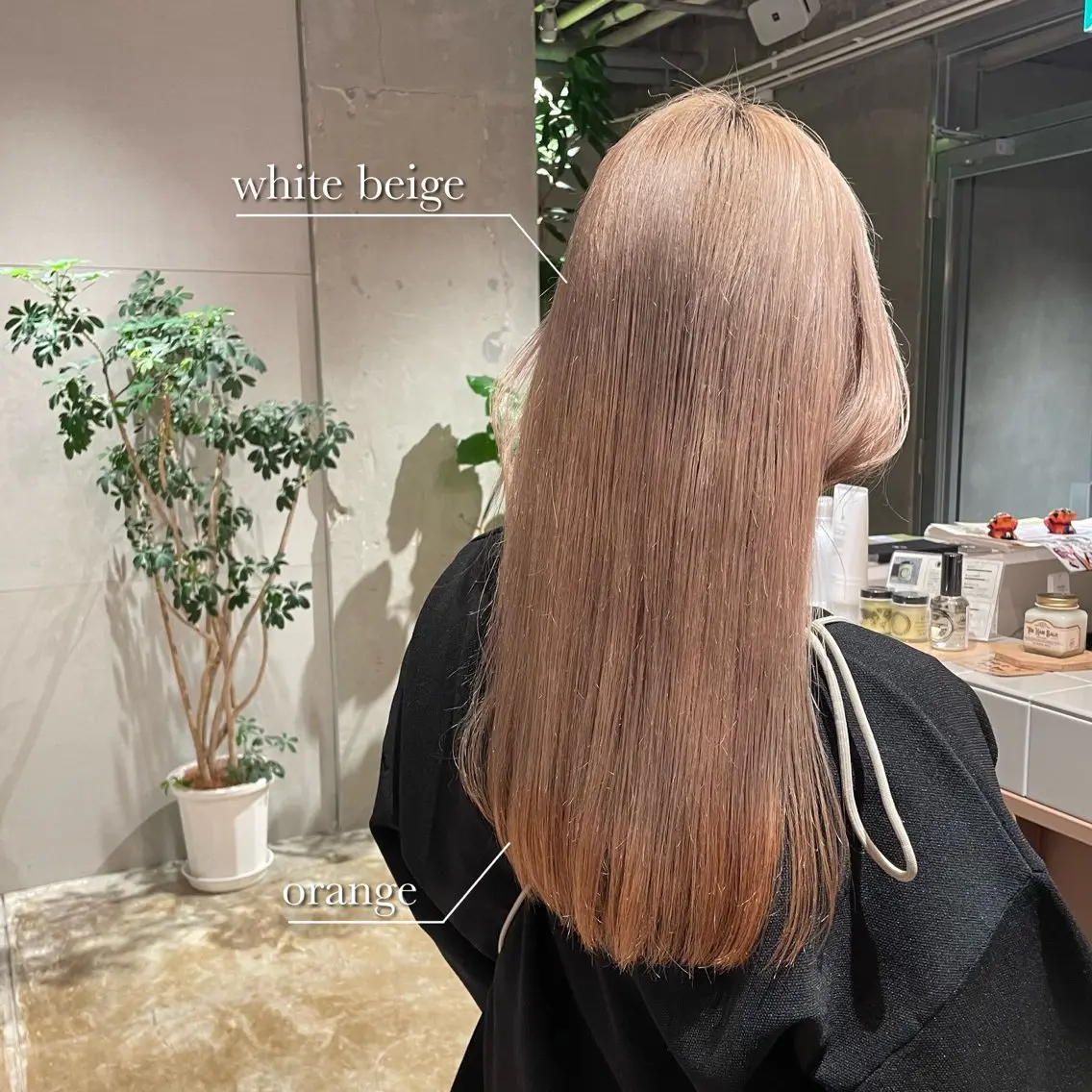 ロング カラー カット ヘアカラー 美髪矯正/ベージュ カラー🧸綾里のヘアスタイル