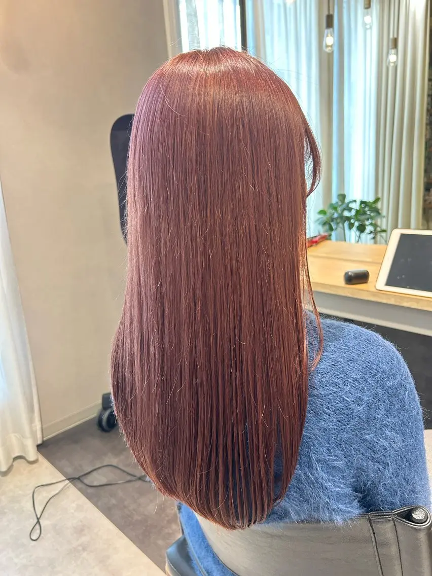 ロング カラー ベージュカラー ブリーチ ピンクカラー ピンクベージュ カット ヘアカラー トリートメント hubhair レイヤー/透明感のヘアスタイル