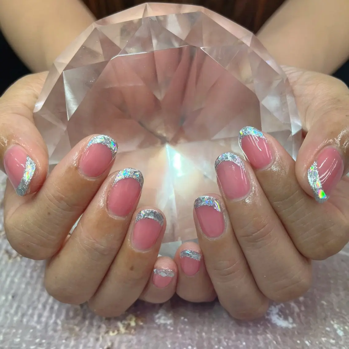 ネイル フレンチネイル ガラスフレンチ BlueDaisy 栄本店のネイルデザイン