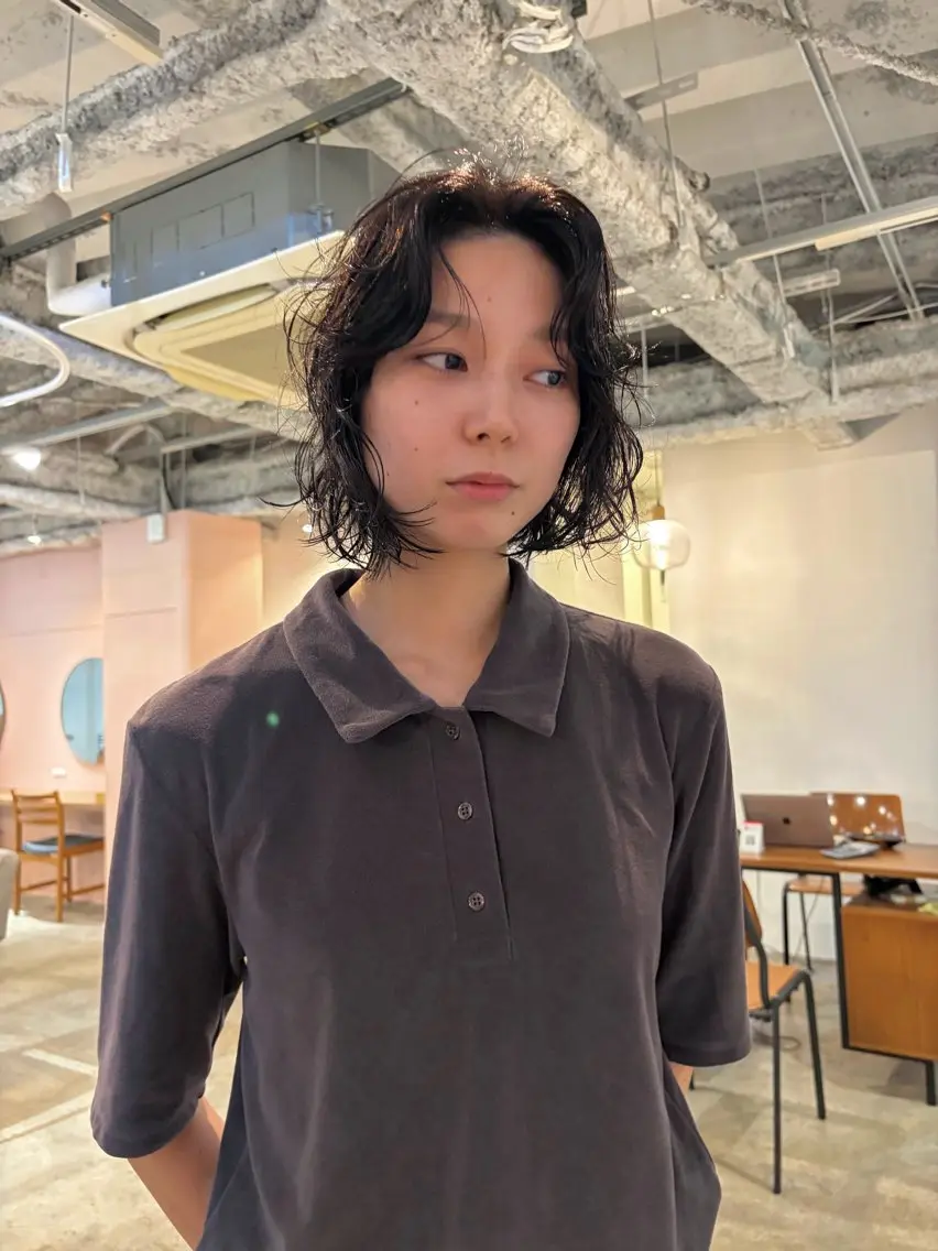ミディアム パーマ ミディアムパーマ カット パーマ yu maのヘアスタイル