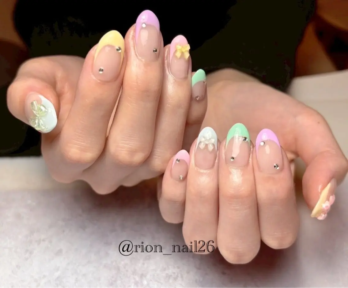 【フレンチネイル】お好きなカラーから1色選択可能💗上品かつ綺麗なネイル💅の写真