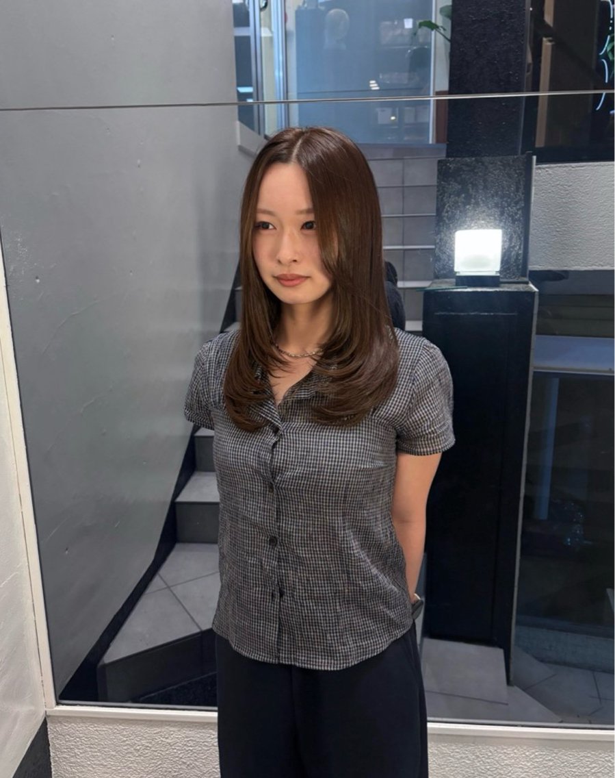 セミロング カット ヘアカラー トリートメント 竹田 佳奈のヘアスタイル