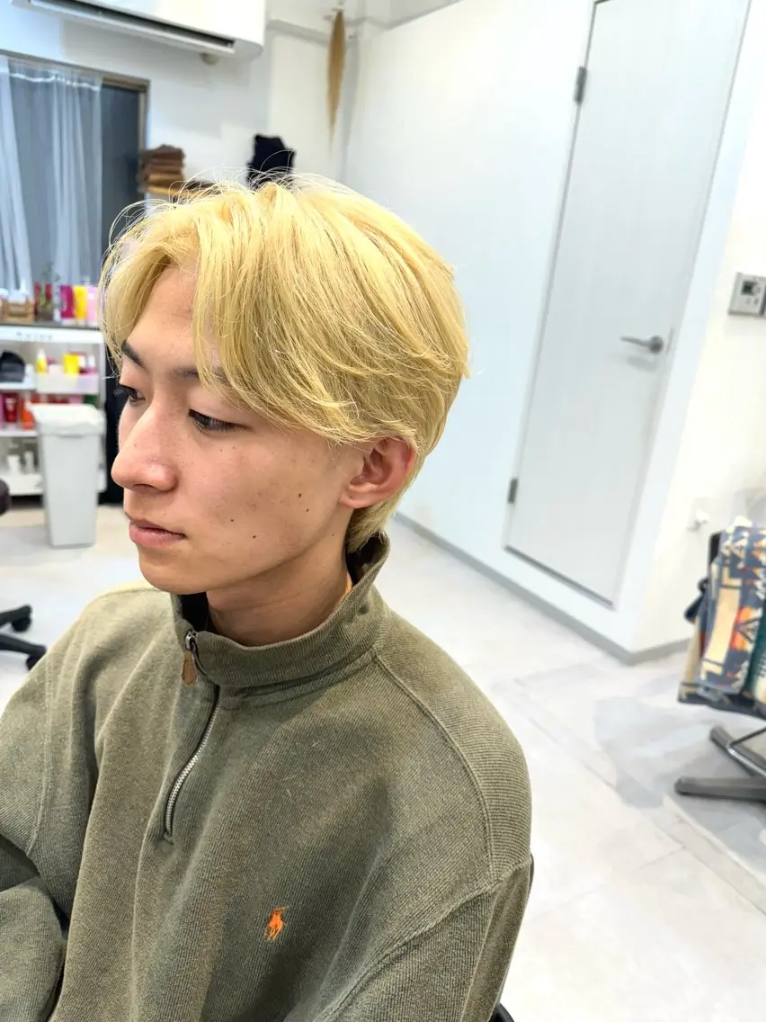 ミディアム メンズ メンズブリーチ ヘアカラー トリートメント 似合う髪型が 分からない方へのヘアスタイル