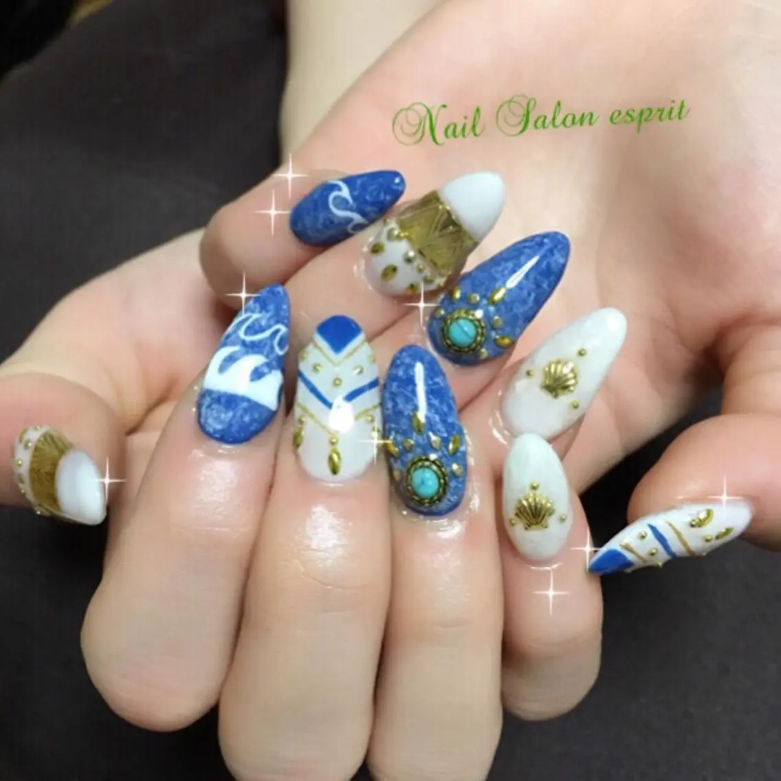 ネイル 長さ出し 持ち込み スカルプネイル Nail Salon espritのネイルデザイン